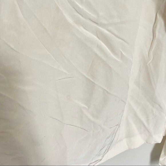 A.L.C. Sidra Blouse Ruched Smocked Cream Long Sleeve Top Size 2 - Picture 6 of 13